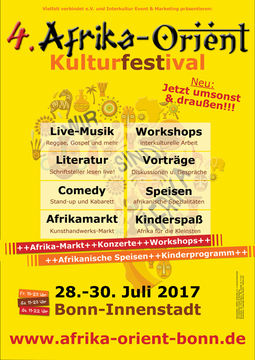 Plakat für das 4. afrika-Orient Kulturfestival Bonn